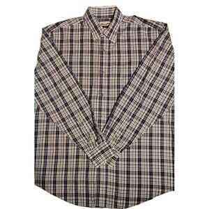 Wrangler Riata Plaid Button Down Long Sleeve Shirt Mens Large